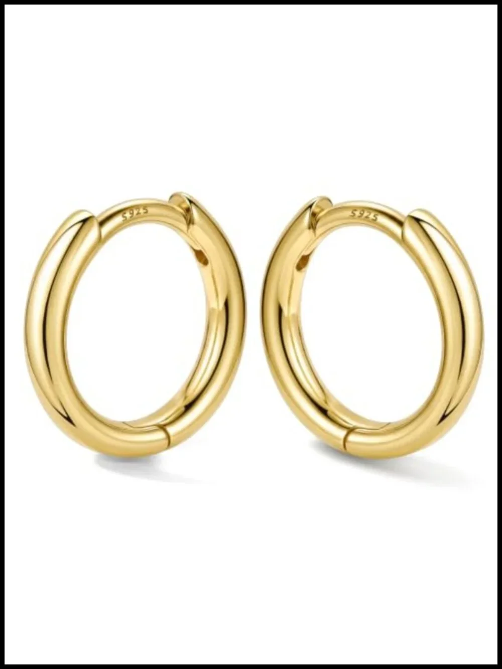 Huggie Hoop Earrings Set 925 Sterling Silver Post 14K Gold Plated